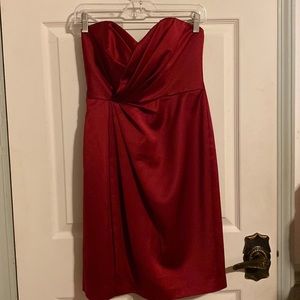 David’s Bridal Red Strapless Party Dress Size 2